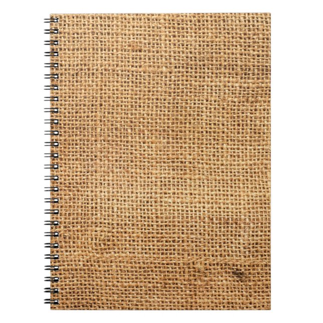 Caderno Espiral Saco Brown Burlap: Fundo do Véu Texturizado (Frente)