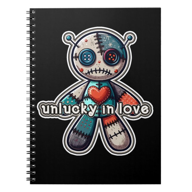 Caderno Espiral Sad VOODOO Boneco SORTE APAIXONADO (Frente)