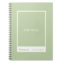Caderno Espiral Sage Green Block Quote Classic