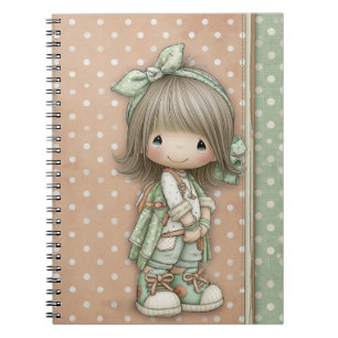Caderno Espiral Sage Verde Cinza Rosa Empoeirado Mochila de Estuda