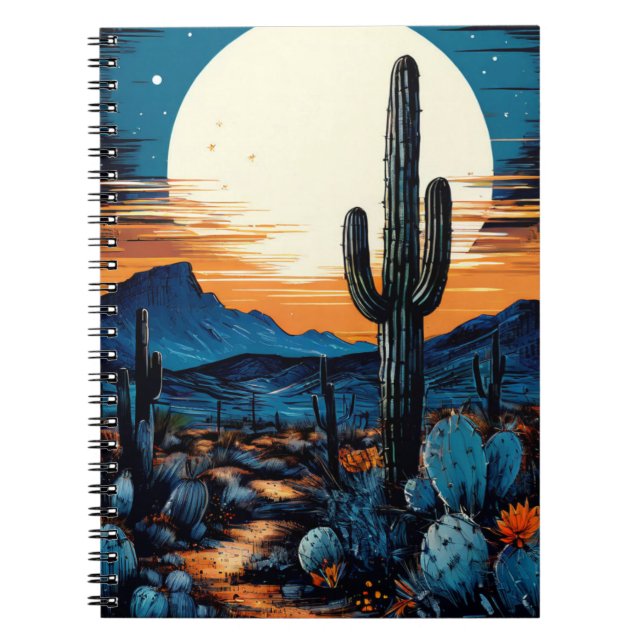 Caderno Espiral Saguaro Cactus | Diário para notebook (Frente)