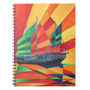 Caderno Espiral Sail Away Junk Pleasure Boat