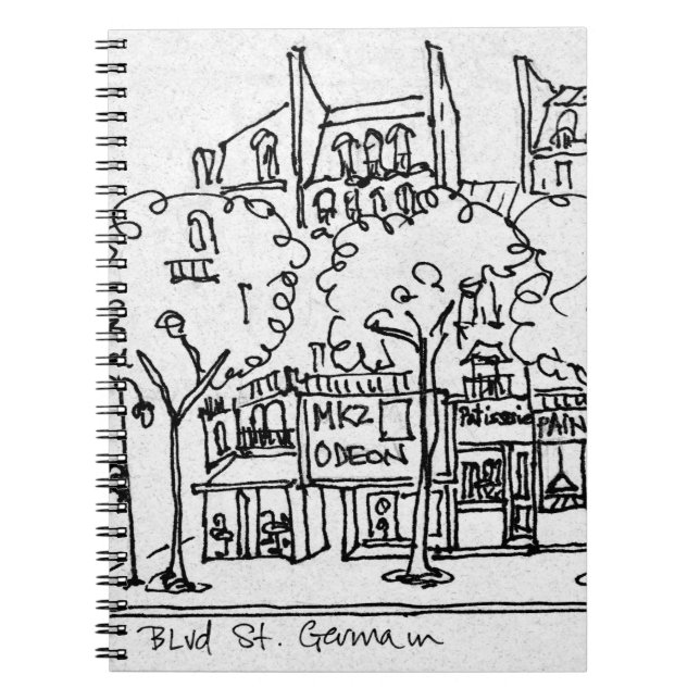 Caderno Espiral Saint-Germain-des-Pres | Paris, França (Frente)