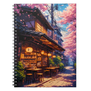 Caderno Espiral Sakura no Machikado - Rua das Cerejeiras