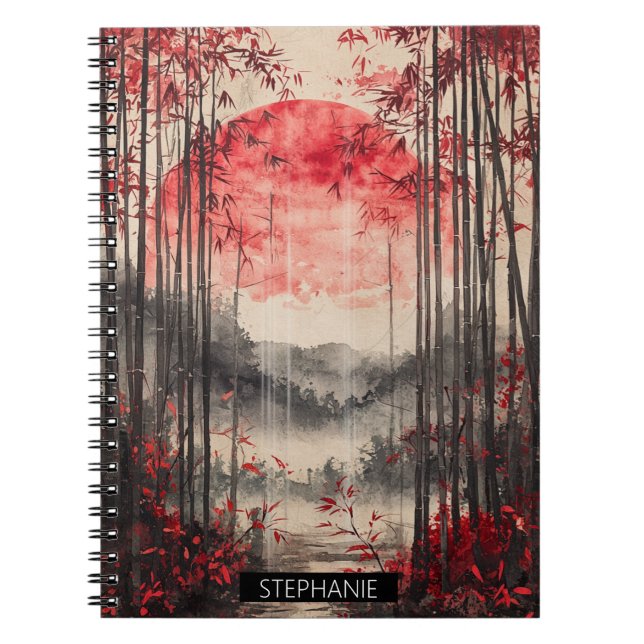 Caderno Espiral Sakura Tinta Lavada Lua de Sangue (1) (Frente)