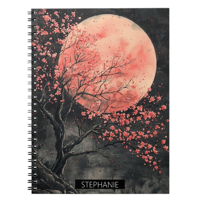 Caderno Espiral Sakura Tinta Lavada Lua de Sangue (2) (Frente)