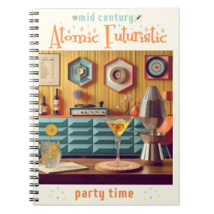 Caderno Espiral Sala do Partido Futuro Atômica do meio século