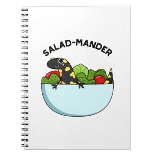 Caderno Espiral Salad-mander Salamandra Engraçada Pun Animal 