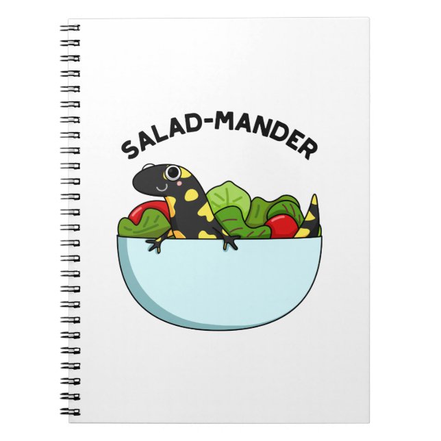 Caderno Espiral Salada Engraçada Salamander Animal Pun (Frente)