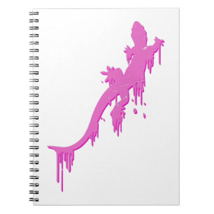 Caderno Espiral Salamandra Cor-De-Rosa Distante Com Pó De Tinta