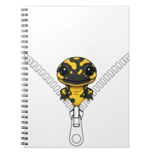 Caderno Espiral Salamandra Preta Amarela Fofo Espia