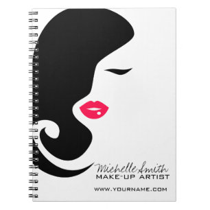 Caderno Espiral Salão de Bela Negra Silhouette Mínimalista