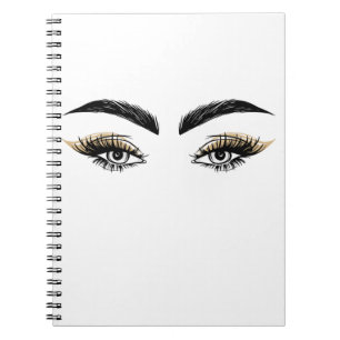 Caderno Espiral Salão de Beleza Pretty Eyes Maquiagem Cílios Pesta