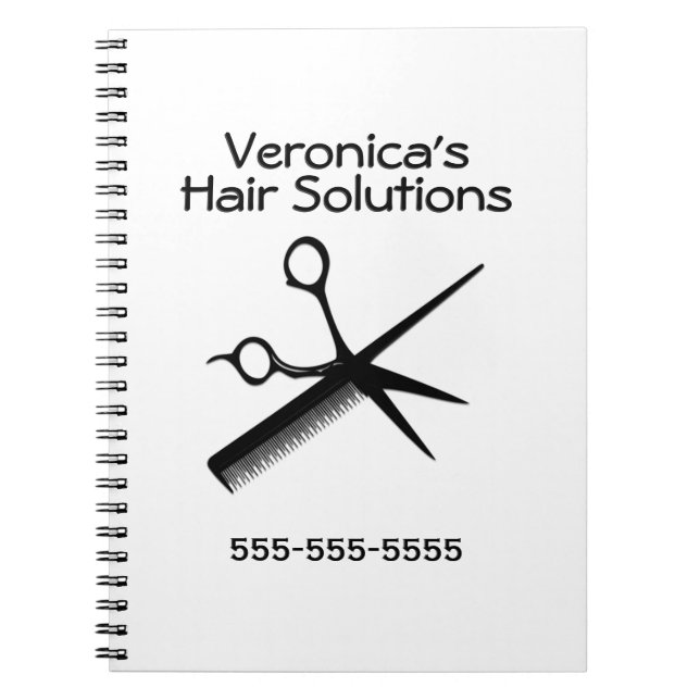 Caderno Espiral Salão de Design de Negócios de Beauticista (Frente)