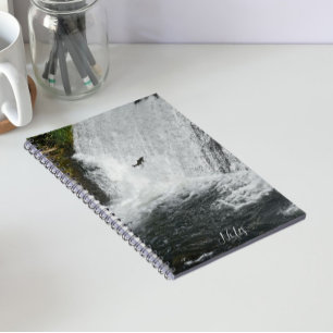 Caderno Espiral Salmão Saltando Cachoeira