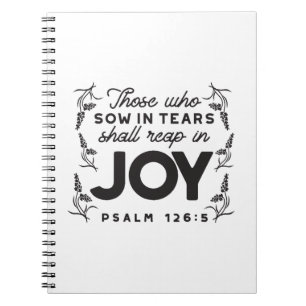 Caderno Espiral Salmo 126:5 Tipografia das Escrituras – Colher com