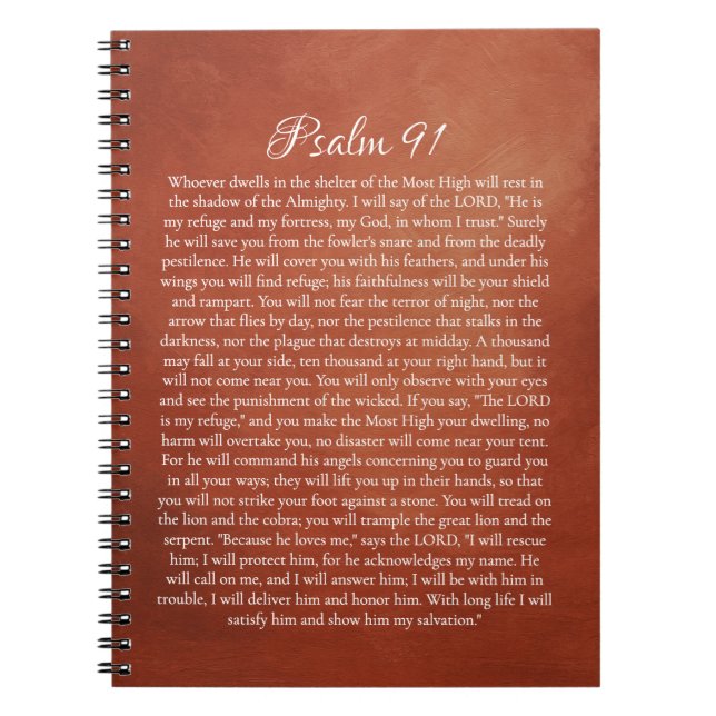 Caderno Espiral Salmo 91 para Proteção (Frente)