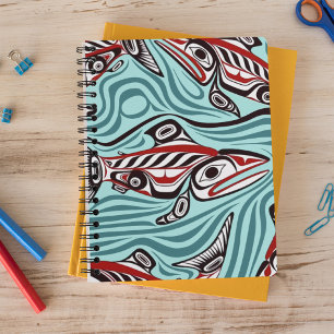 Caderno Espiral Salmon Haida Art Spirit Pacific Northwest Nnat