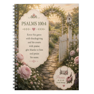 Caderno Espiral Salmos 100:4 Diário/Caderno