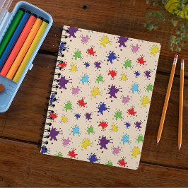 Caderno Espiral Salpico de tinta colorida respingo de tinta
