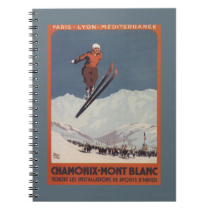 Caderno Espiral Salto de esqui - poster olímpico do Promo de PLM