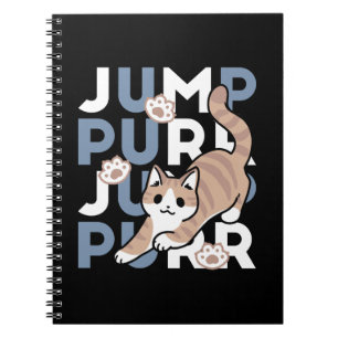 Caderno Espiral Salto Purr de Salto: Design de Gato Reproduzível c