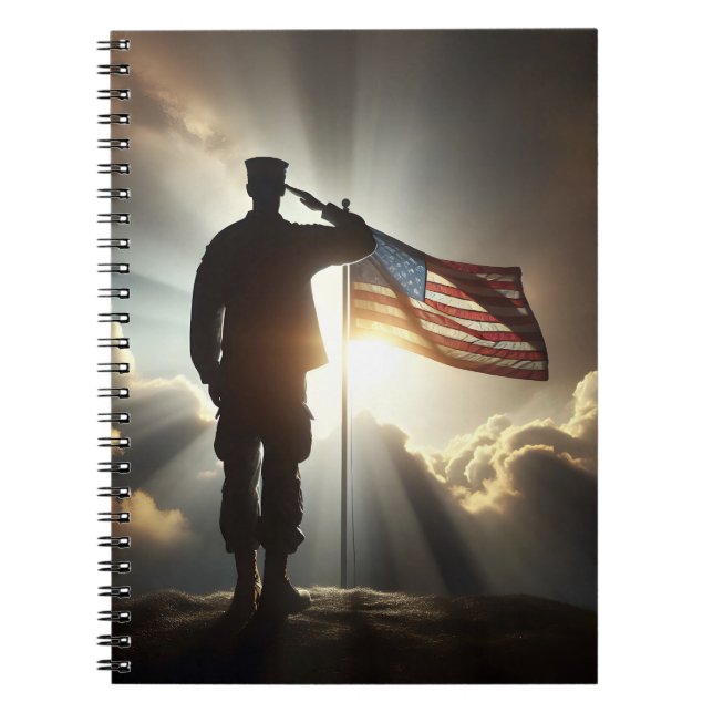 Caderno Espiral Saluting American Soldier (Frente)