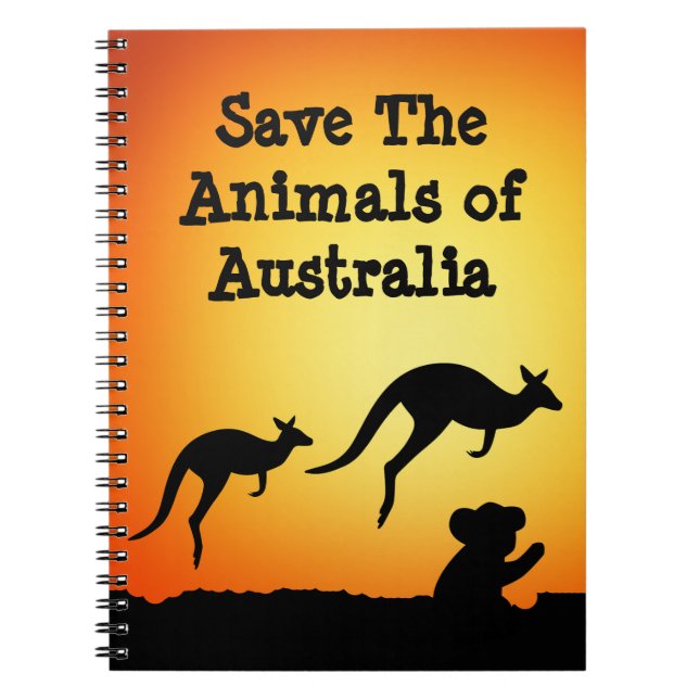 Caderno Espiral Salvar os animais da Austrália (Frente)
