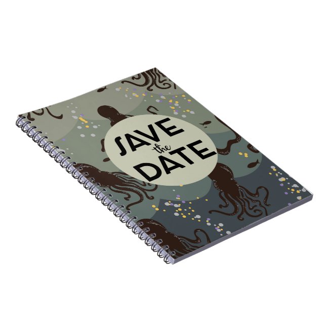 Caderno Espiral Salve a Data Vintage Subaquático (Lado Direito)