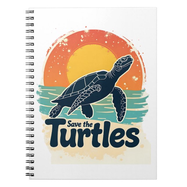 Caderno Espiral Salve As Tartarugas Direitos Dos Animais Ruas Da T (Frente)