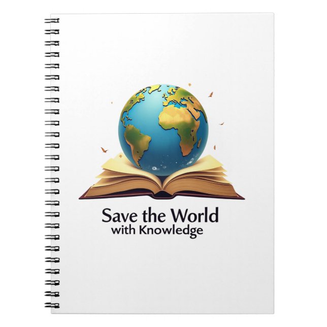 Caderno Espiral Salve o Mundo com Conhecimento (Frente)