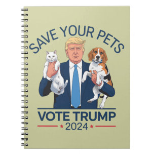 Caderno Espiral Salve Seus Animais Vote no Trump Citação da Eleiçã
