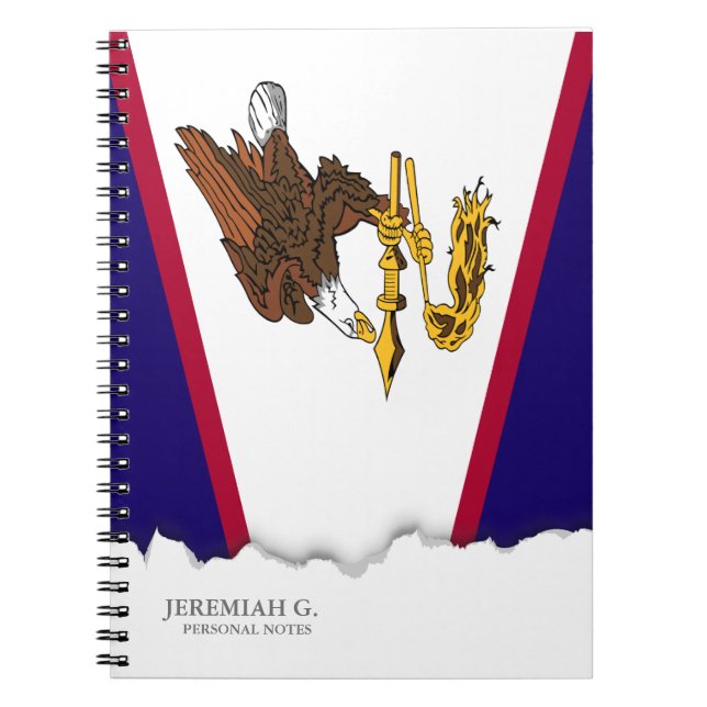 Caderno Espiral Samoa americana Flag (Frente)