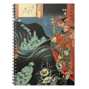Caderno Espiral Samurai Batendo Caranguejos e Fantasmas