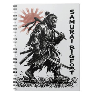 Caderno Espiral Samurai Bigfoot: Arte Sasquatch de Guerreiro Japon
