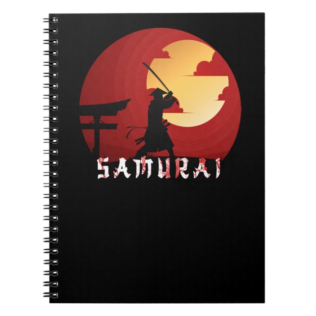 Caderno Espiral samurai, efeito ninja Legal de iliustração (Frente)