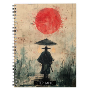 Caderno Espiral Samurai Silencioso Floresta Carmesim (2)