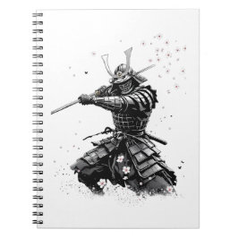 Caderno Espiral Samurai Warrior in Action Japanese Art Ceramic 