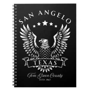 Caderno Espiral San Angelo Tom Green County Texas Águia Vintage