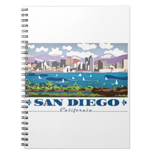 Caderno Espiral San Diego Skyline