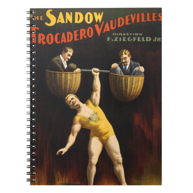 Caderno Espiral Sandow Eugen Sandow Vaudeville Weightlifter (Frente)