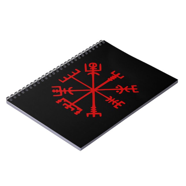 Caderno Espiral Sangue Red Vegvísir (Viking Compass) (Left Side)