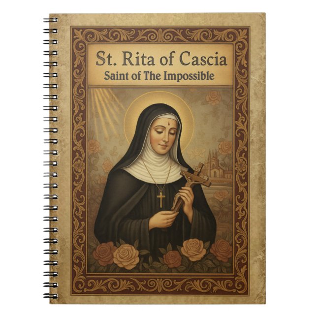 Caderno Espiral Santa Rita de Cássia Santa do Impossível Católica (Frente)