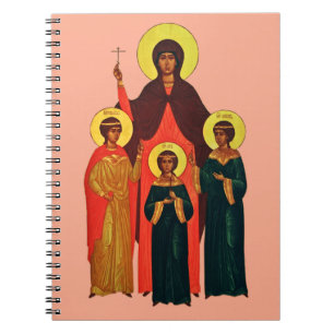 Caderno Espiral Santa Sofia e Suas Filhas As Virtudes Eternas