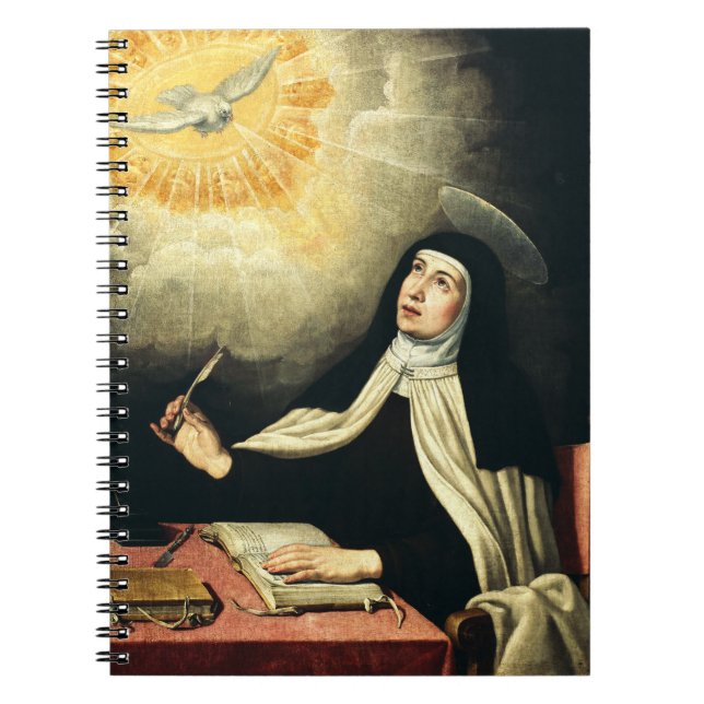 Caderno Espiral Santa Teresa de Ávila Mística do Fogo Arte (Frente)
