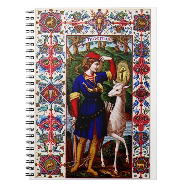 Caderno Espiral Santo Huberto de Liege com o cervo  (Frente)