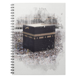 Caderno Espiral Santo Kaaba, Masjid Al Haram, ilustração da aquare