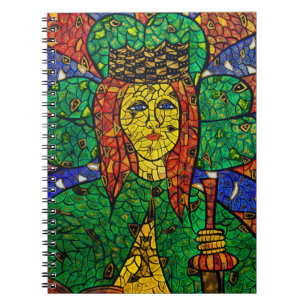Caderno Espiral Santo padroeiro da rua Dymphna da depressão e da