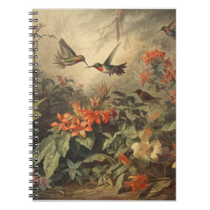 Caderno Espiral Santuário de Beija-flor Diário Botânico – Vintage