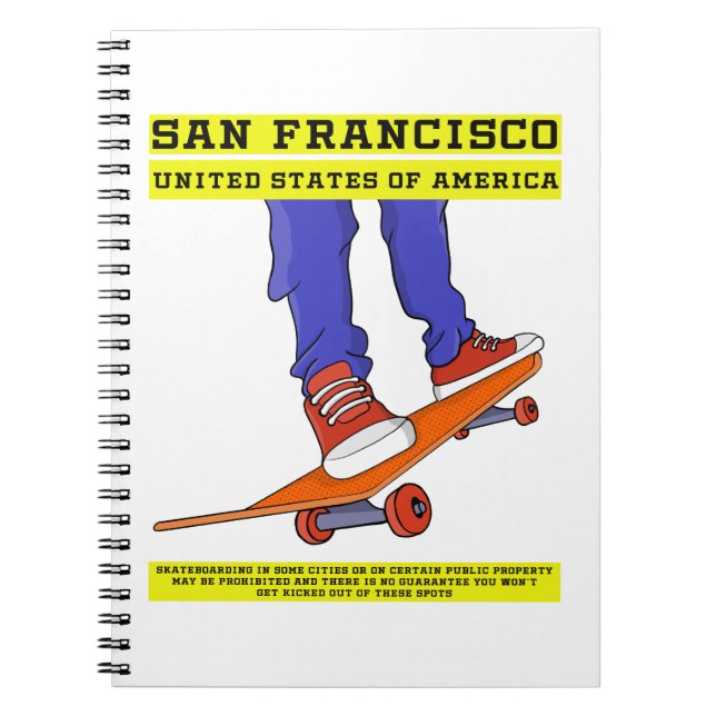 Caderno Espiral São Francisco, Skate dos EUA (Frente)